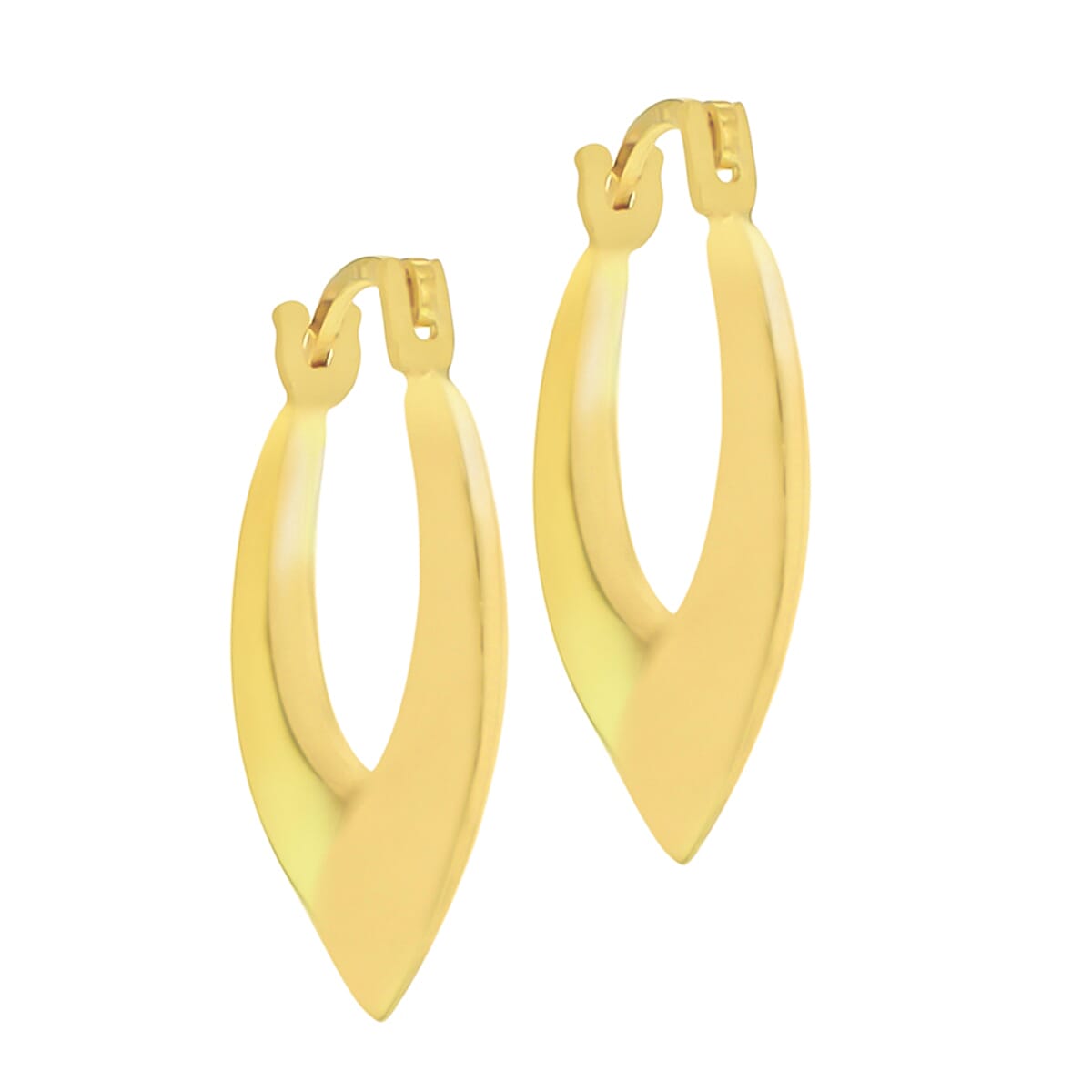 9K Yellow Gold 11mm X 19mm Creole Earrings 7190138 1