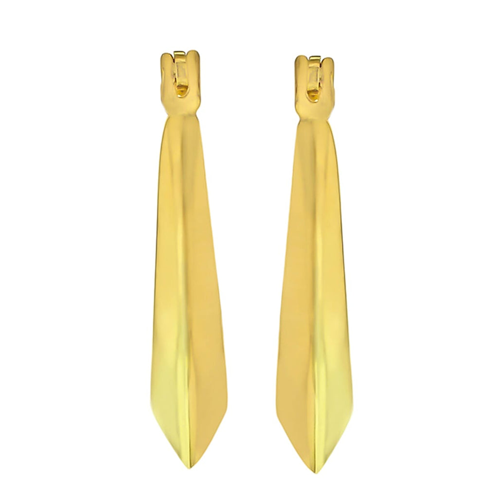 9K Yellow Gold 11mm X 19mm Creole Earrings