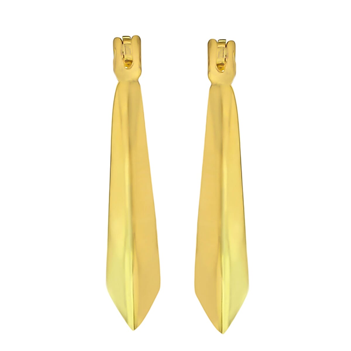 9K Yellow Gold 11mm X 19mm Creole Earrings 7190138 2