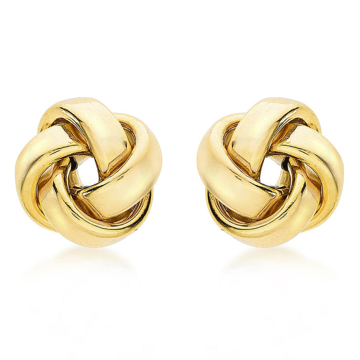 9K Yellow Gold 11mm Knot Stud Earrings 8894730 1