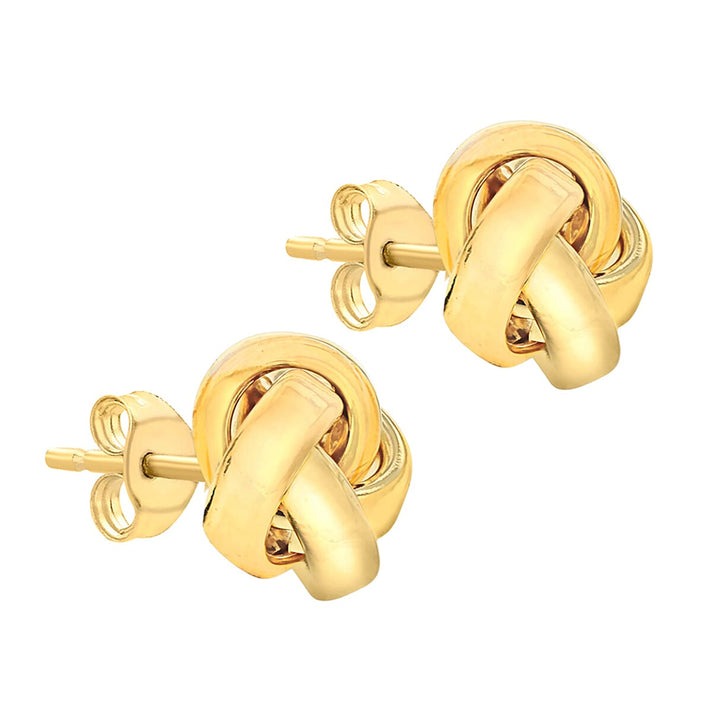 9K Yellow Gold 11mm Knot Stud Earrings 8894730 2
