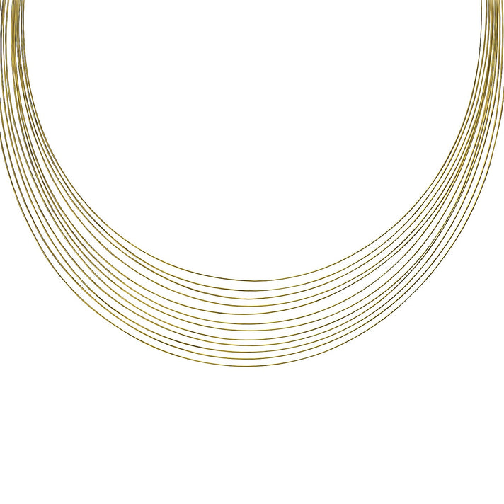 9K Yellow Gold 12 Strand Wire Necklace 38cm-15 7343244 1