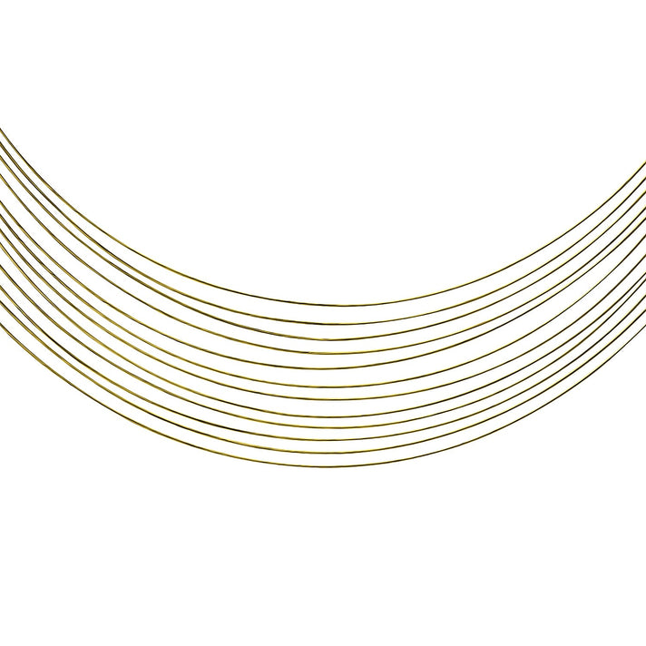 9K Yellow Gold 12 Strand Wire Necklace 38cm-15 7343244 2