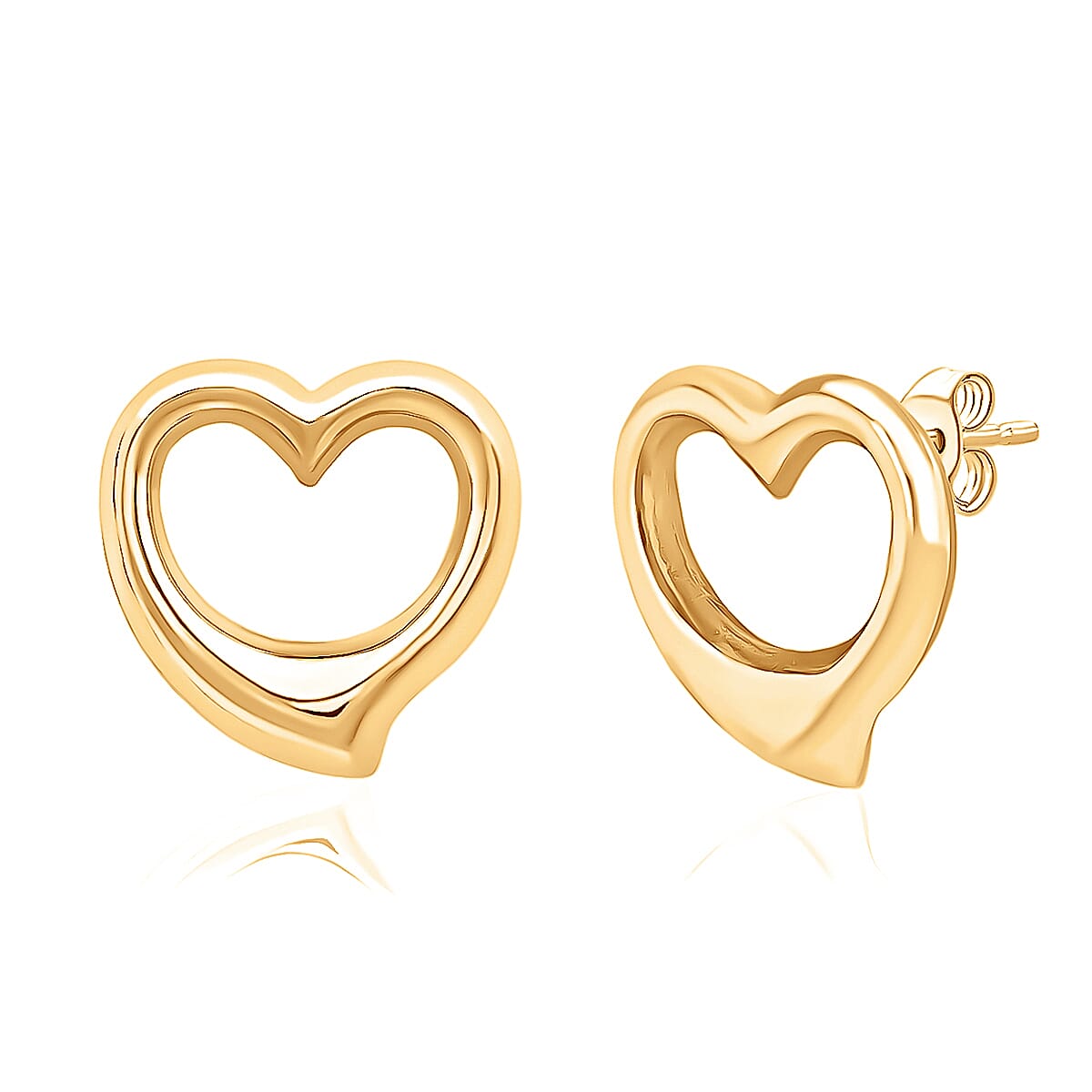 9K Yellow Gold 12MM X 12MM Heart Stud Earrings 0.9 grams 6092958 0