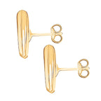 9K Yellow Gold 12MM X 12MM Heart Stud Earrings 0.9 grams