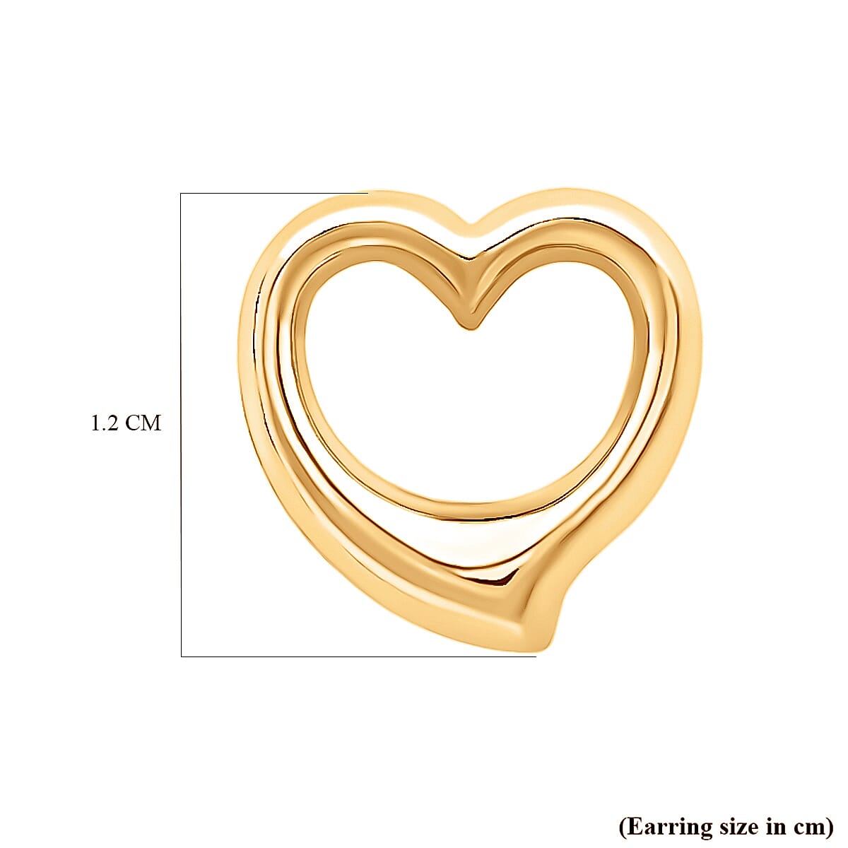 9K Yellow Gold 12MM X 12MM Heart Stud Earrings 0.9 grams 6092958 3