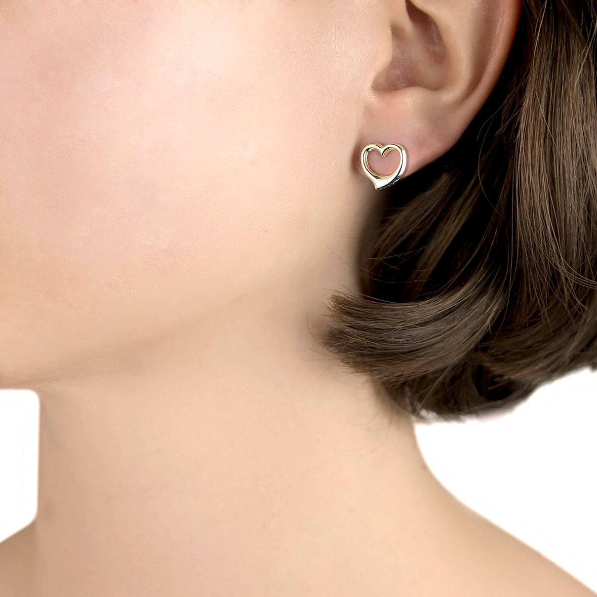 9K Yellow Gold 12MM X 12MM Heart Stud Earrings 0.9 grams 6092958 4