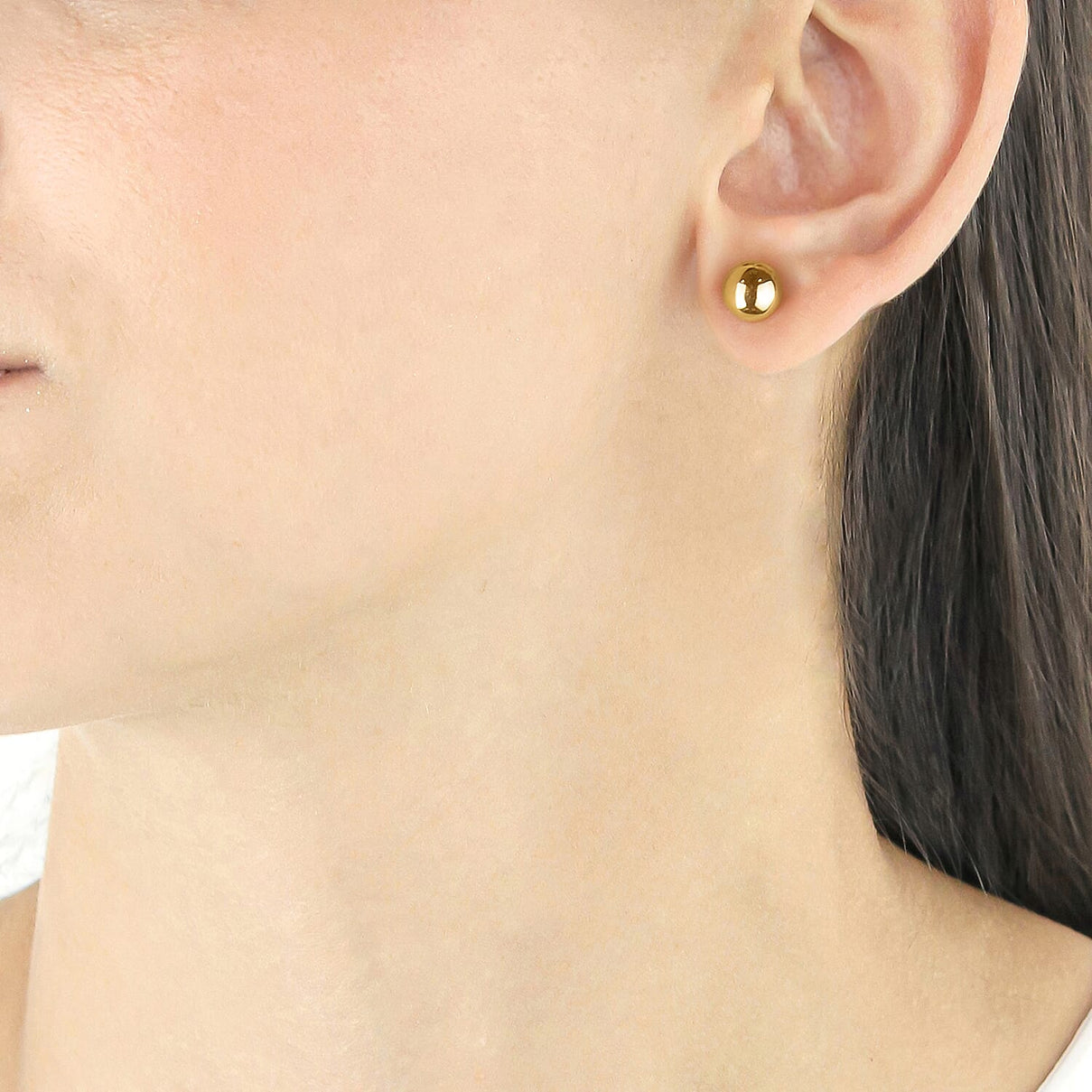 9K Yellow Gold 12MM Half Ball Supreme Finish Stud Earrings 1.02 grams 6092956 1