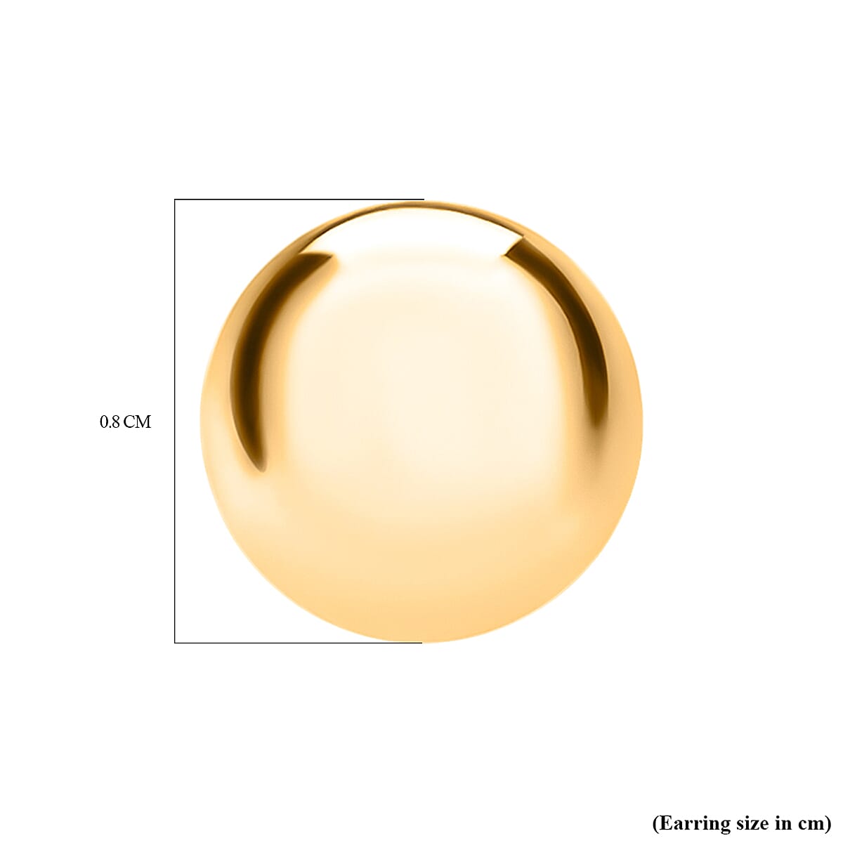 9K Yellow Gold 12MM Half Ball Supreme Finish Stud Earrings 1.02 grams 6092956 4