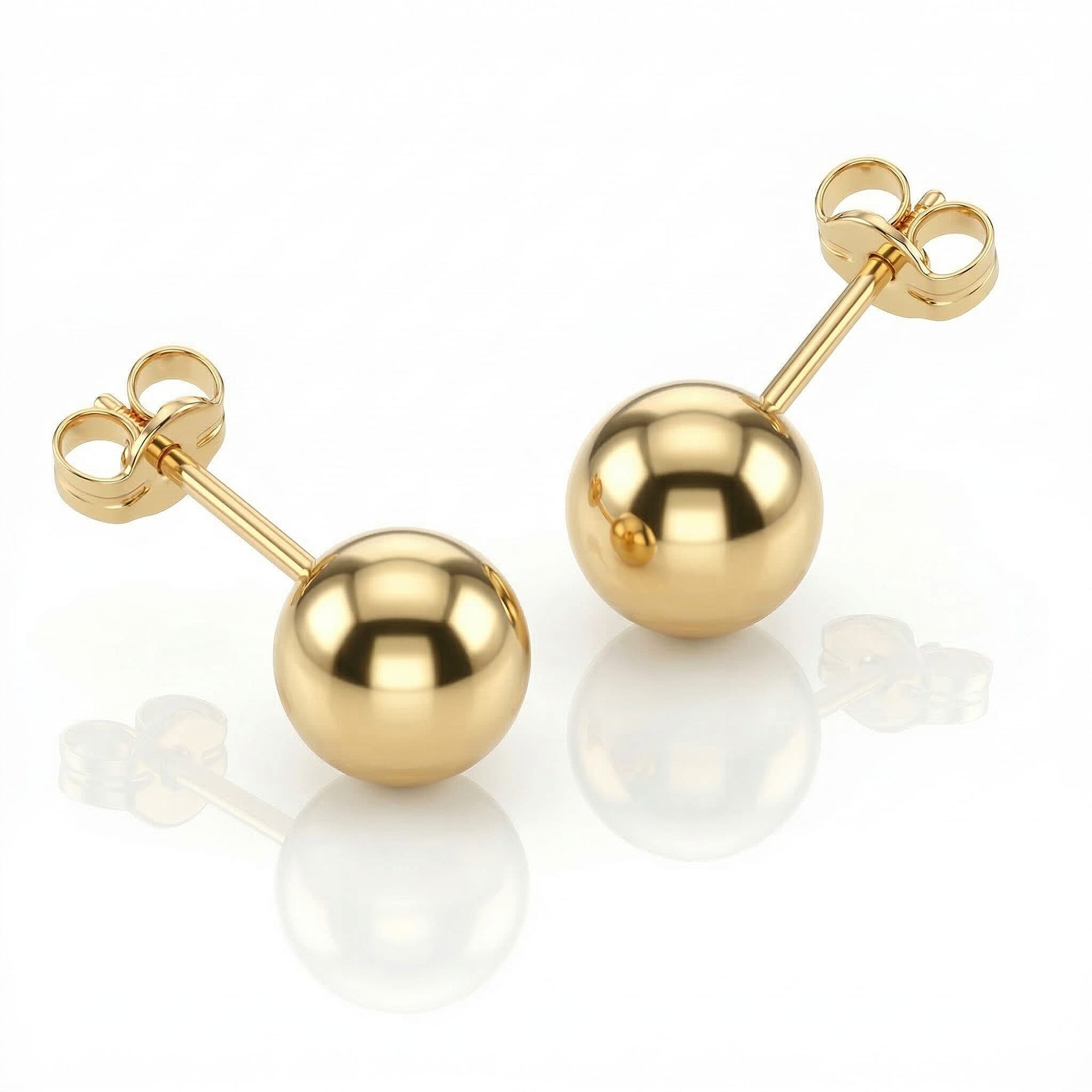 9K Yellow Gold 12mm Ball Stud Earrings 7338353 3