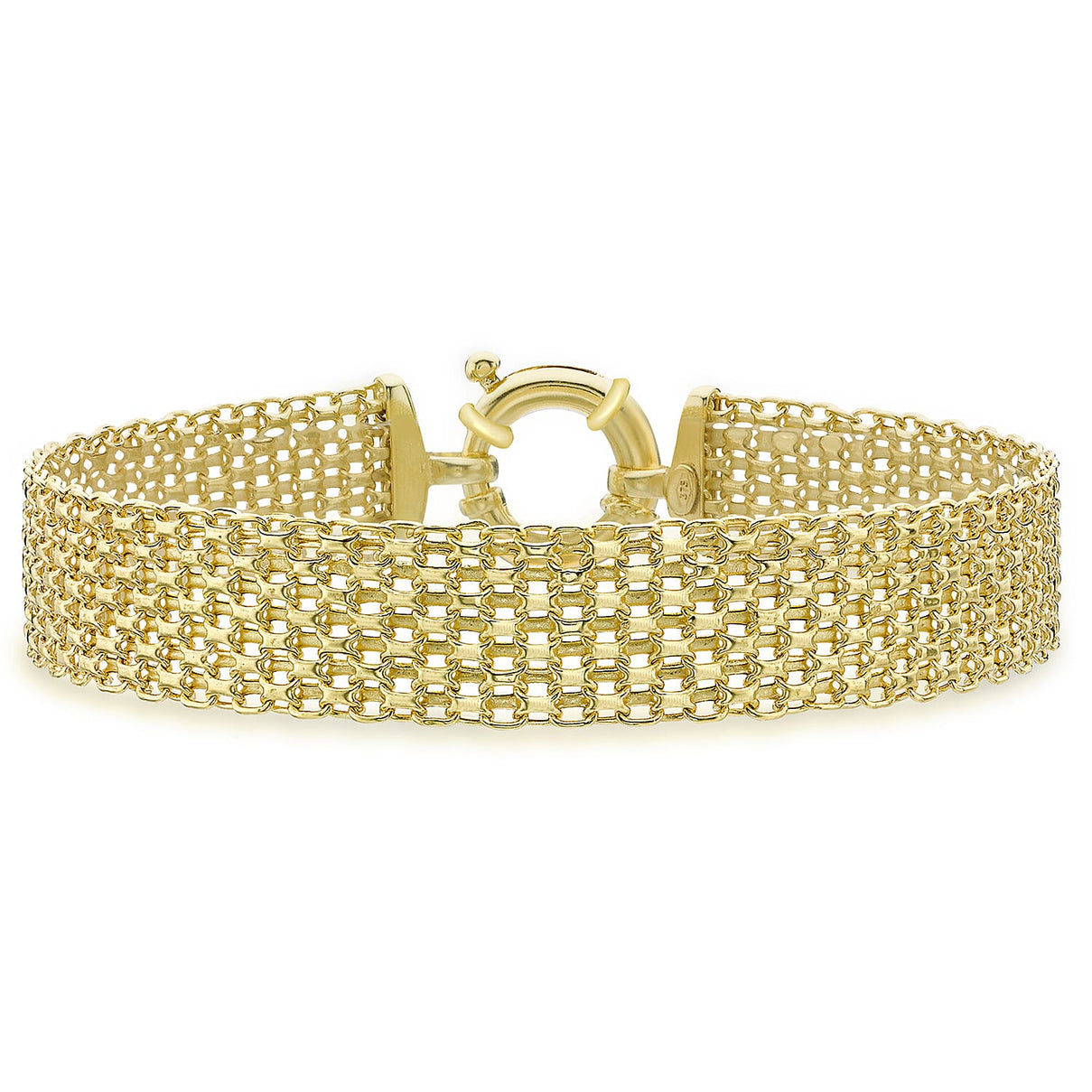 9K Yellow Gold 12mm Bismark Bracelet 7.5 Inch 7193041 0