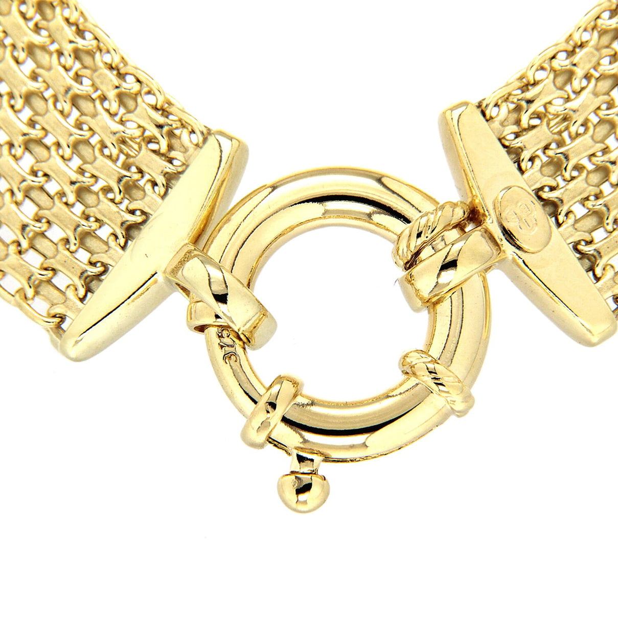 9K Yellow Gold 12mm Bismark Bracelet 7.5 Inch 7193041 2