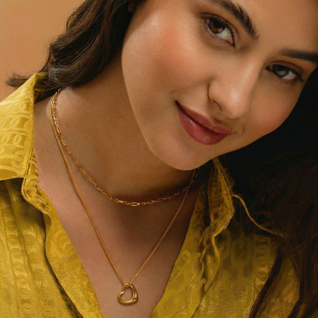 9K Yellow Gold Heart Slider Pendant