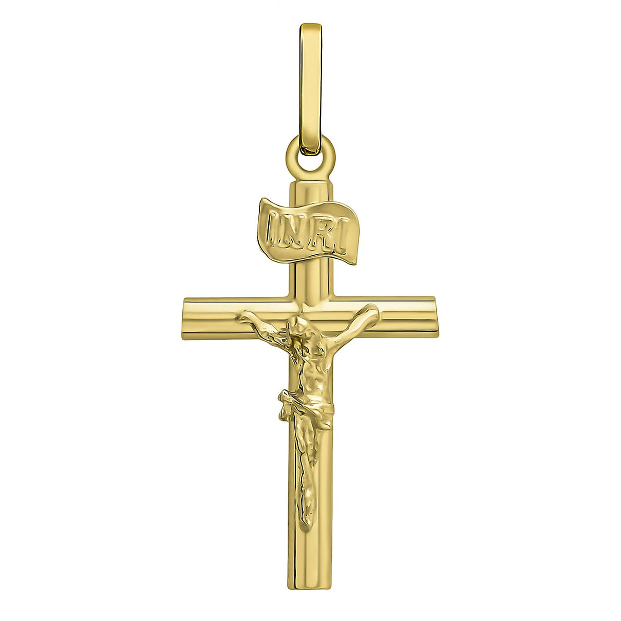 9K Yellow Gold 13mm x 29mm Crucifix Cross Pendant 7254687 0