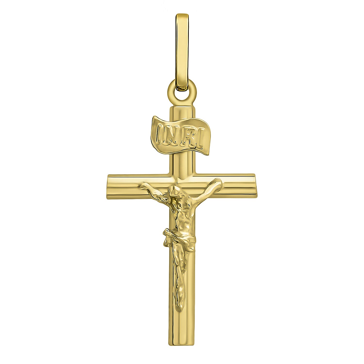 9K Yellow Gold 13mm x 29mm Crucifix Cross Pendant 7254687 0
