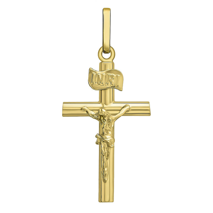 9K Yellow Gold 13mm x 29mm Crucifix Cross Pendant 7254687 1