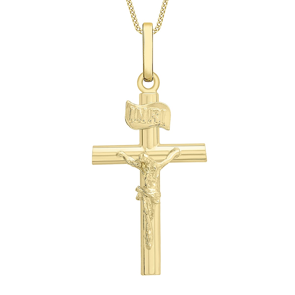 9K Yellow Gold 13mm x 29mm Crucifix Cross Pendant 7254687 3