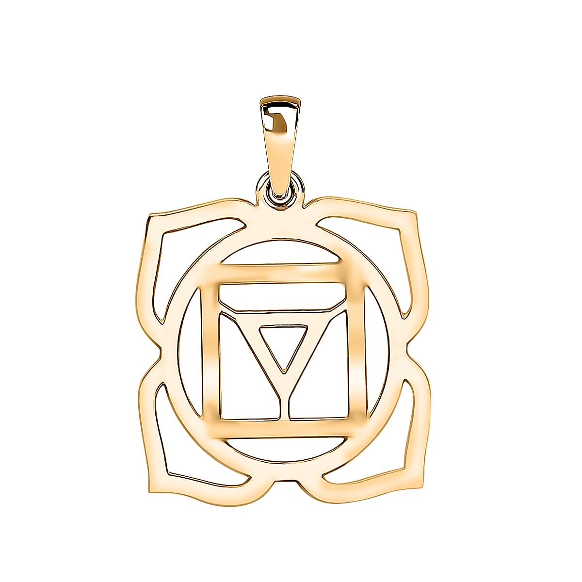 9K Yellow Gold 14.5 mm x 21mm Root Chakra Pendant 7159887 0