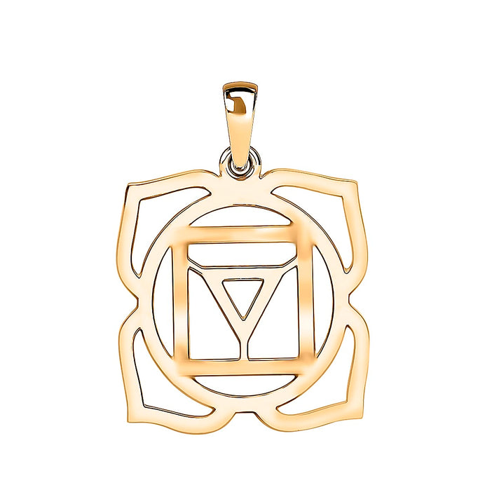 9K Yellow Gold 14.5 mm x 21mm Root Chakra Pendant 7159887 1