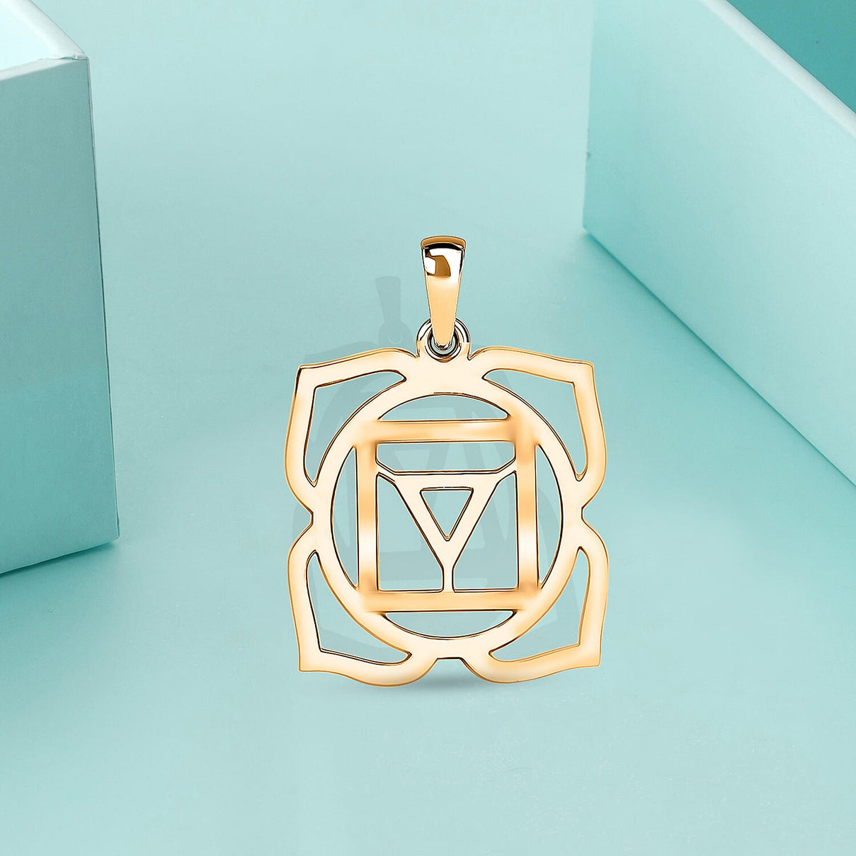9K Yellow Gold 14.5 mm x 21mm Root Chakra Pendant 7159887 6