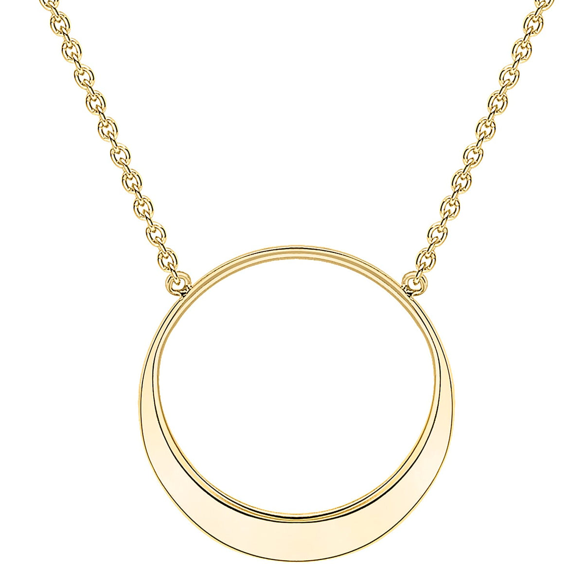 9K Yellow Gold 14.8mm Eclipse Adjustable Necklace 16 to 17 Inch 7189776 0