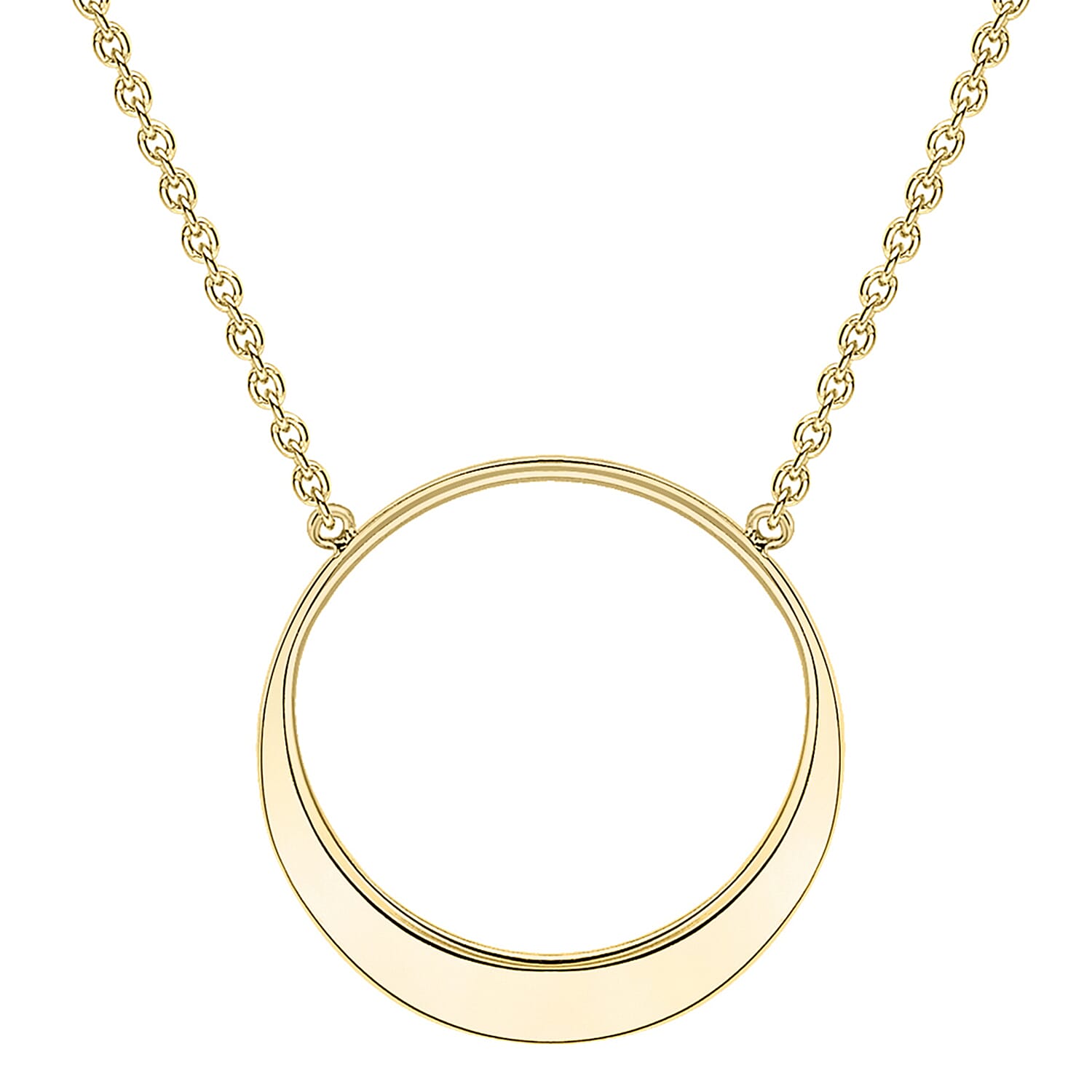 9K Yellow Gold 14.8mm Eclipse Adjustable Necklace 16 to 17 Inch 7189776 0