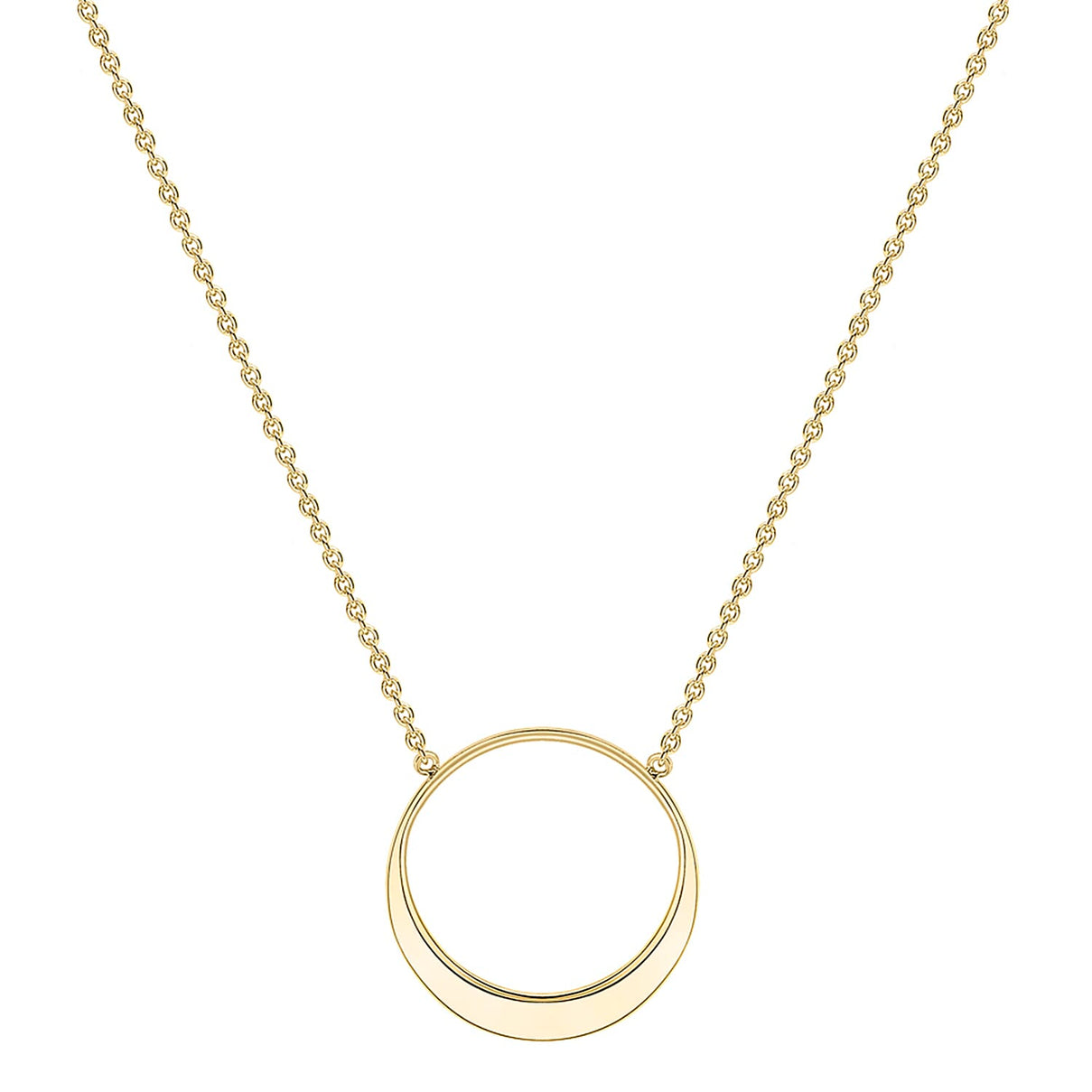 9K Yellow Gold 14.8mm Eclipse Adjustable Necklace 16 to 17 Inch 7189776 1