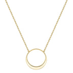 9K Yellow Gold 14.8mm Eclipse Adjustable Necklace 16 to 17 Inch