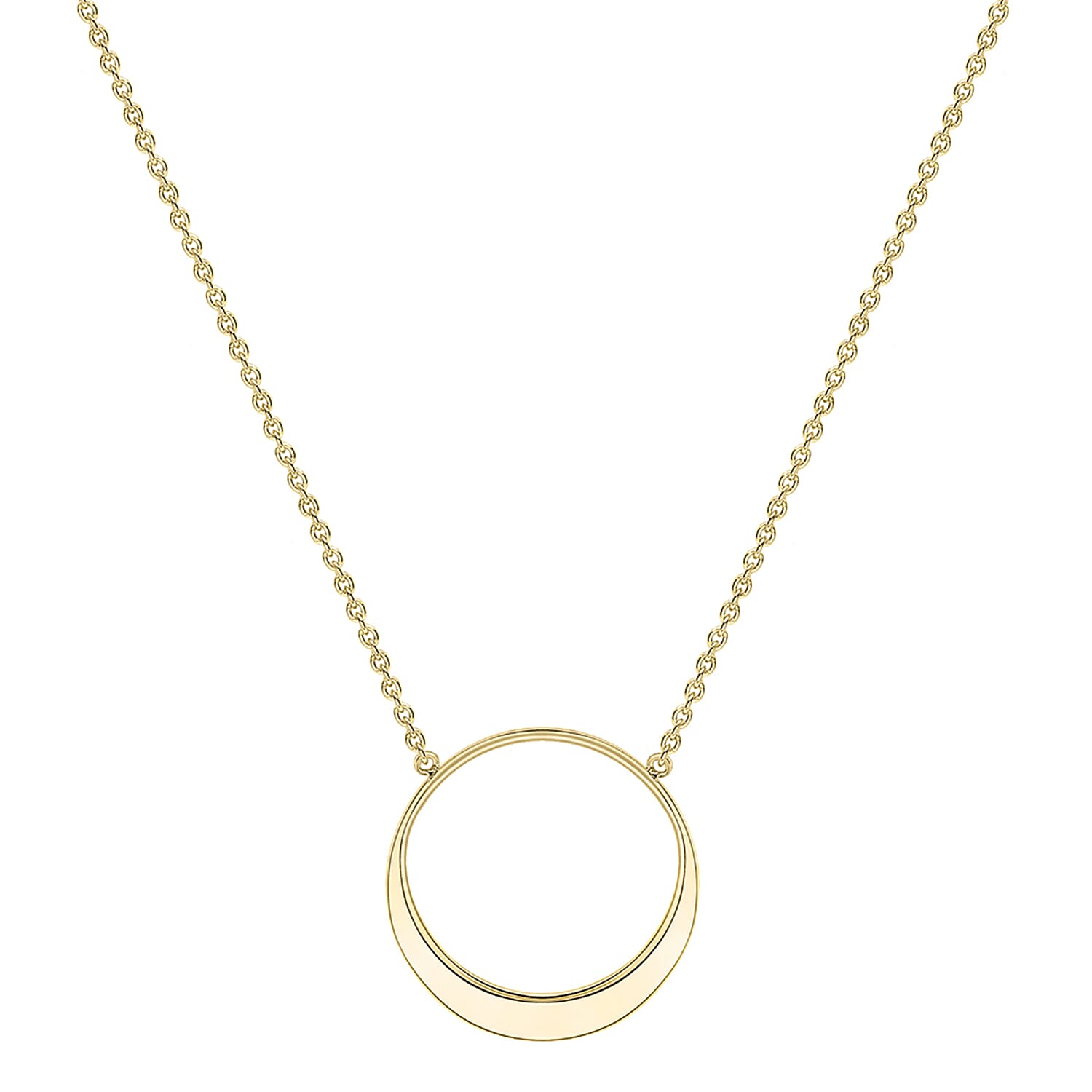 9K Yellow Gold 14.8mm Eclipse Adjustable Necklace 16 to 17 Inch 7189776 1