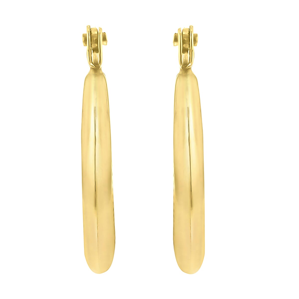 9K Yellow Gold 14mm X 16mm Ribbed Round Creole Earrings 7190141 2