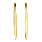 9K Yellow Gold 14mm x 32mm Rectangle Shaped Creole Earrings