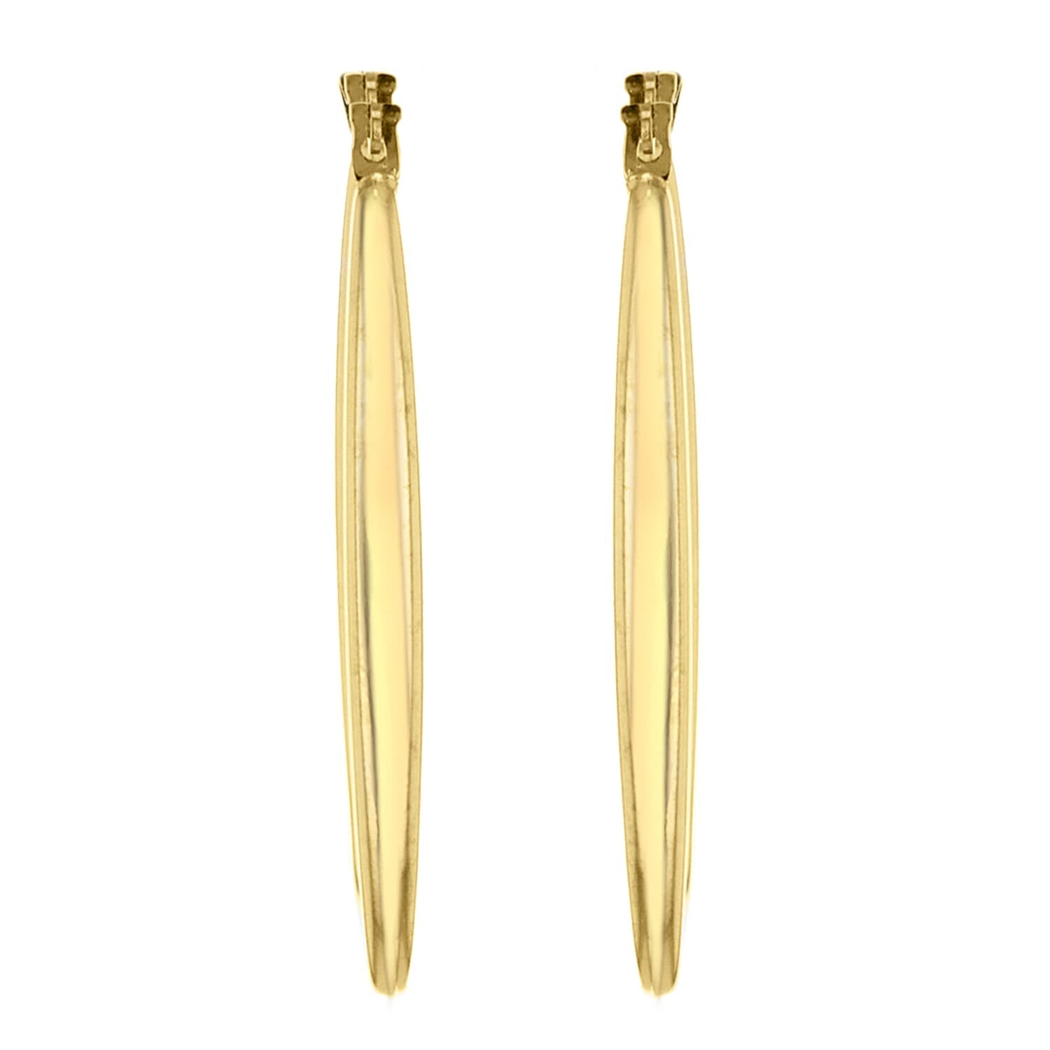 9K Yellow Gold 14mm x 32mm Rectangle Shaped Creole Earrings 8894714 2