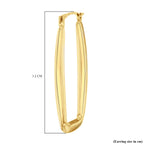 9K Yellow Gold 14mm x 32mm Rectangle Shaped Creole Earrings
