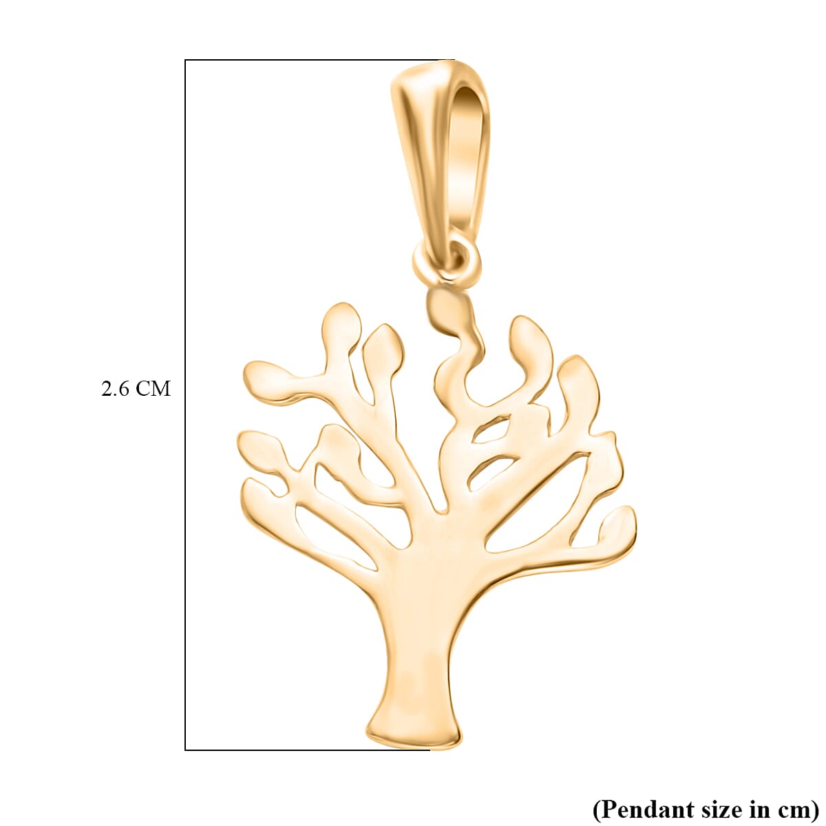 9K Yellow Gold 15.5mm X 26mm Tree Of Life Pendant 7188550 5