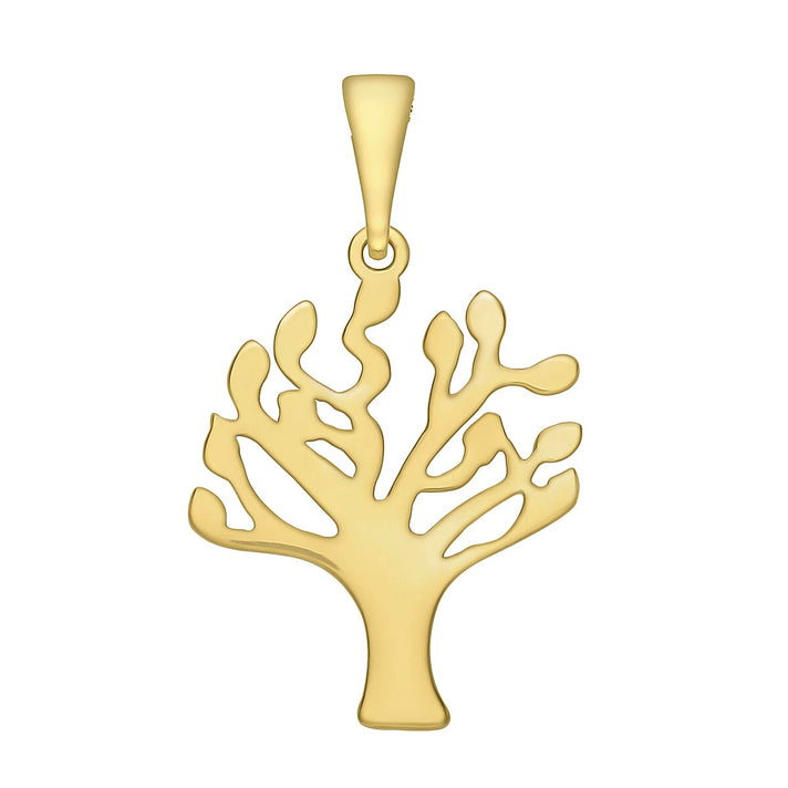 9K Yellow Gold 15.5mm X 26mm Tree Of Life Pendant 7188550 2