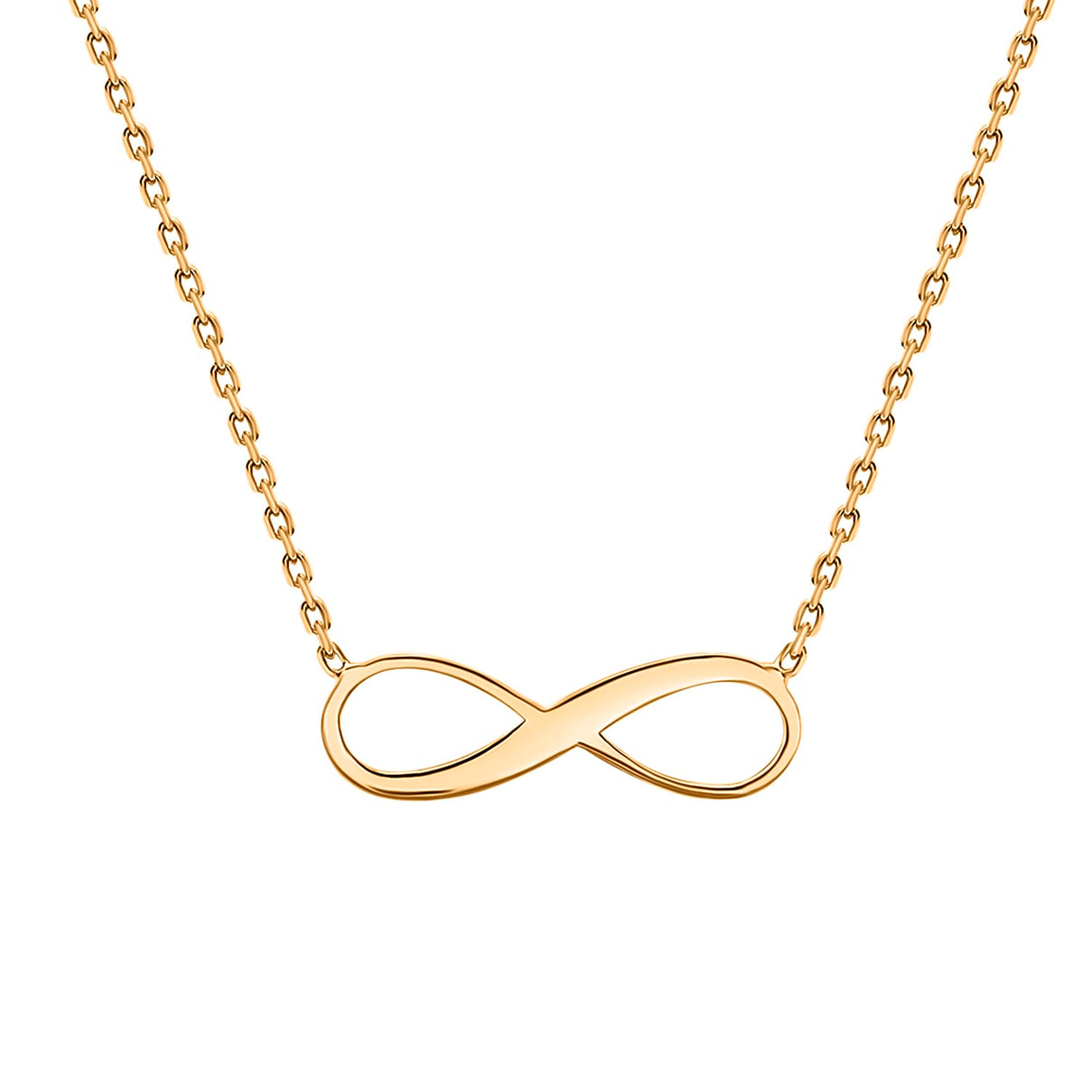 9K Yellow Gold 15.5mm X 5.3mm Infinity Adjustable Necklace 16 to 18 Inch 7189778 0