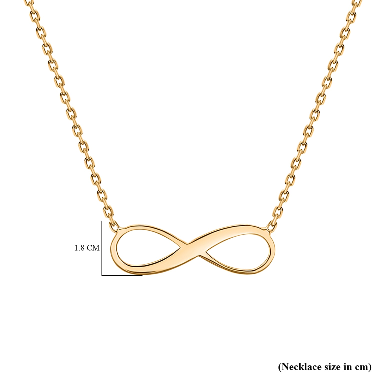9K Yellow Gold 15.5mm X 5.3mm Infinity Adjustable Necklace 16 to 18 Inch 7189778 3