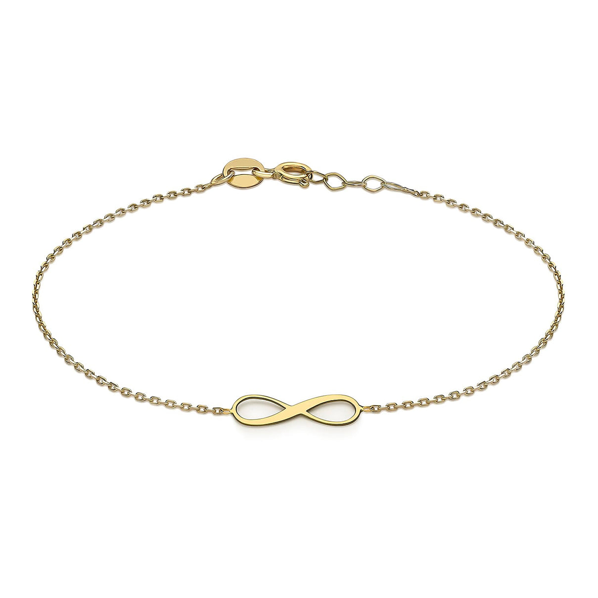 9K Yellow Gold 15.5mm X 5mm Infinity Adjustable Bracelet 7 to 7.5 Inch 7193962 0