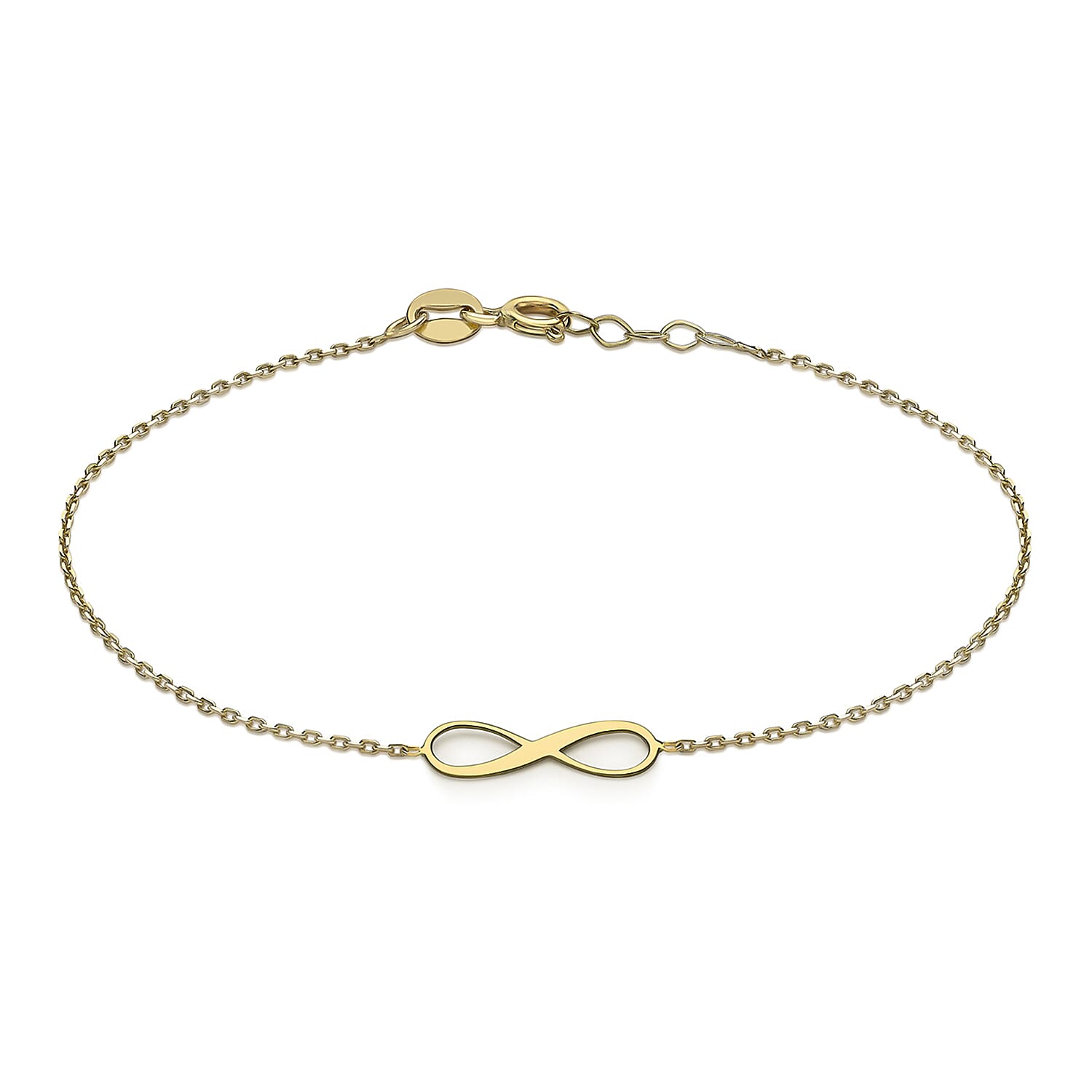 9K Yellow Gold 15.5mm X 5mm Infinity Adjustable Bracelet 7 to 7.5 Inch 7193962 0