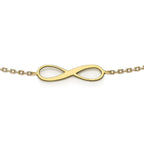 9K Yellow Gold 15.5mm X 5mm 'Infinity' Adjustable Bracelet 7 to 7.5 Inch