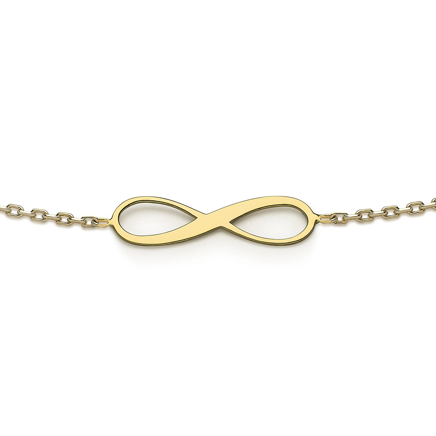 9K Yellow Gold 15.5mm X 5mm Infinity Adjustable Bracelet 7 to 7.5 Inch 7193962 1