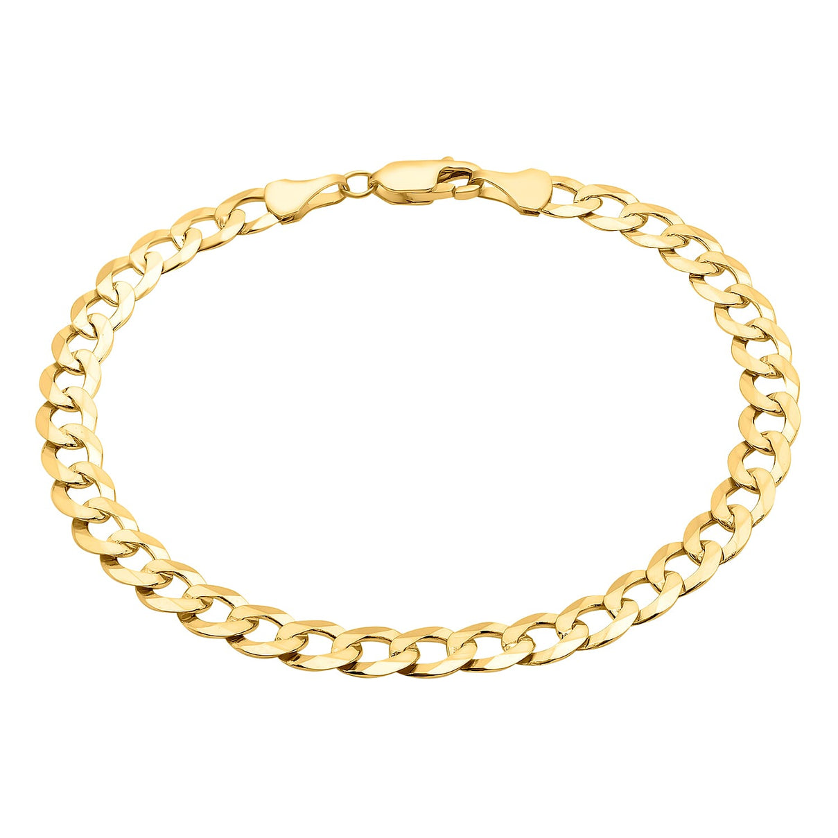 9K Yellow Gold 150 Diamond Cut Flat Curb Chain Bracelet Size 9 Inch Gold Wt. 6.9 Gms 6093051 0