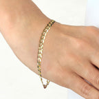 9K Yellow Gold 150 Diamond Cut Flat Curb Chain Bracelet Size 9 Inch, Gold Wt. 6.9 Gms