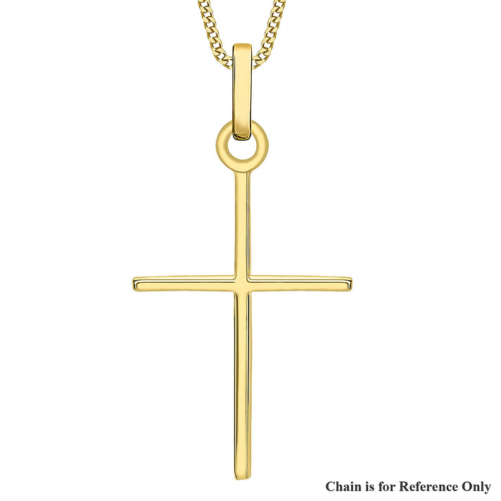 9K Yellow Gold 15mm x 30mm Fancy Cross Pendant 7254705 1