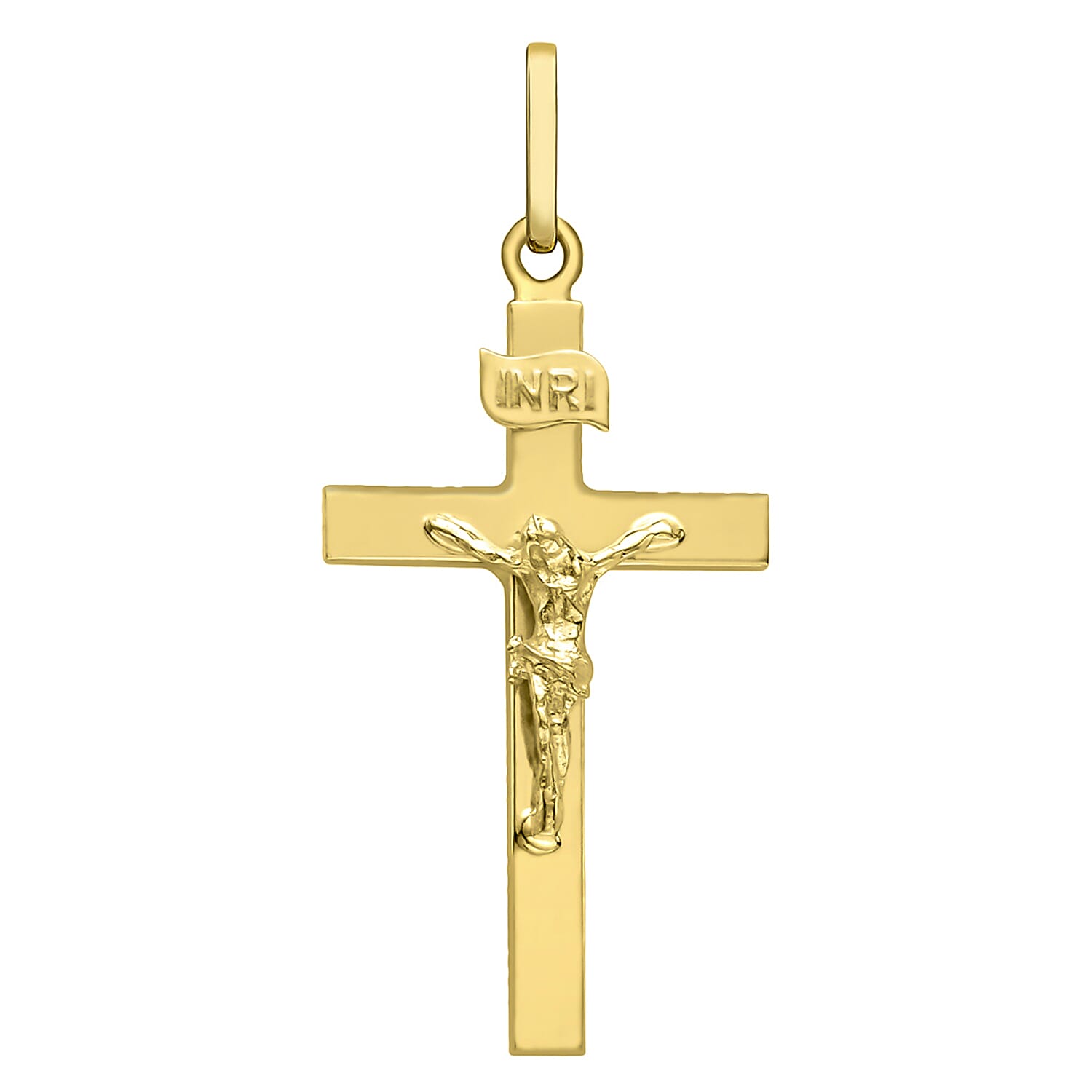 9K Yellow Gold 15mm x 32mm Polished Crucifix Cross Pendant 7254696 0