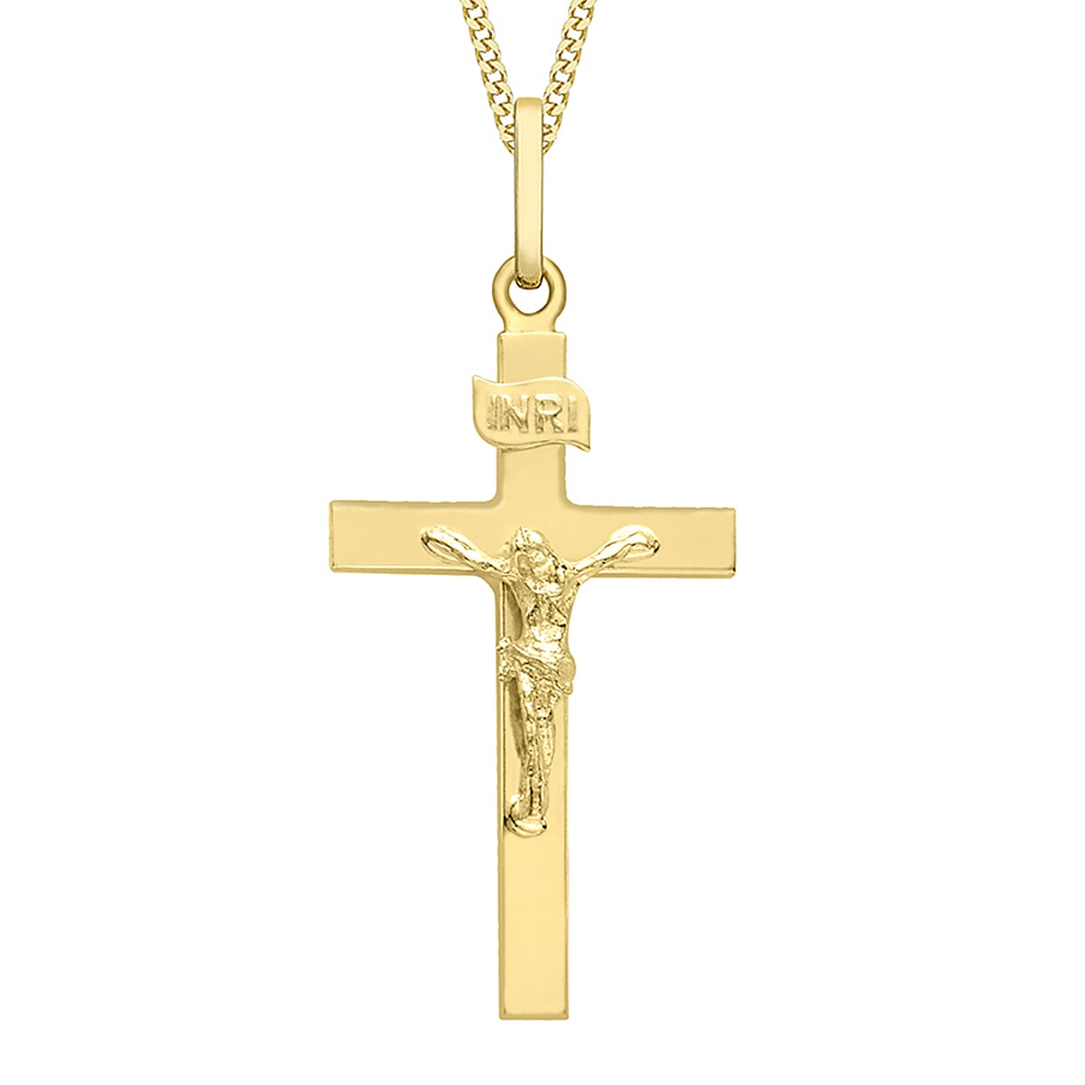 9K Yellow Gold 15mm x 32mm Polished Crucifix Cross Pendant 7254696 3