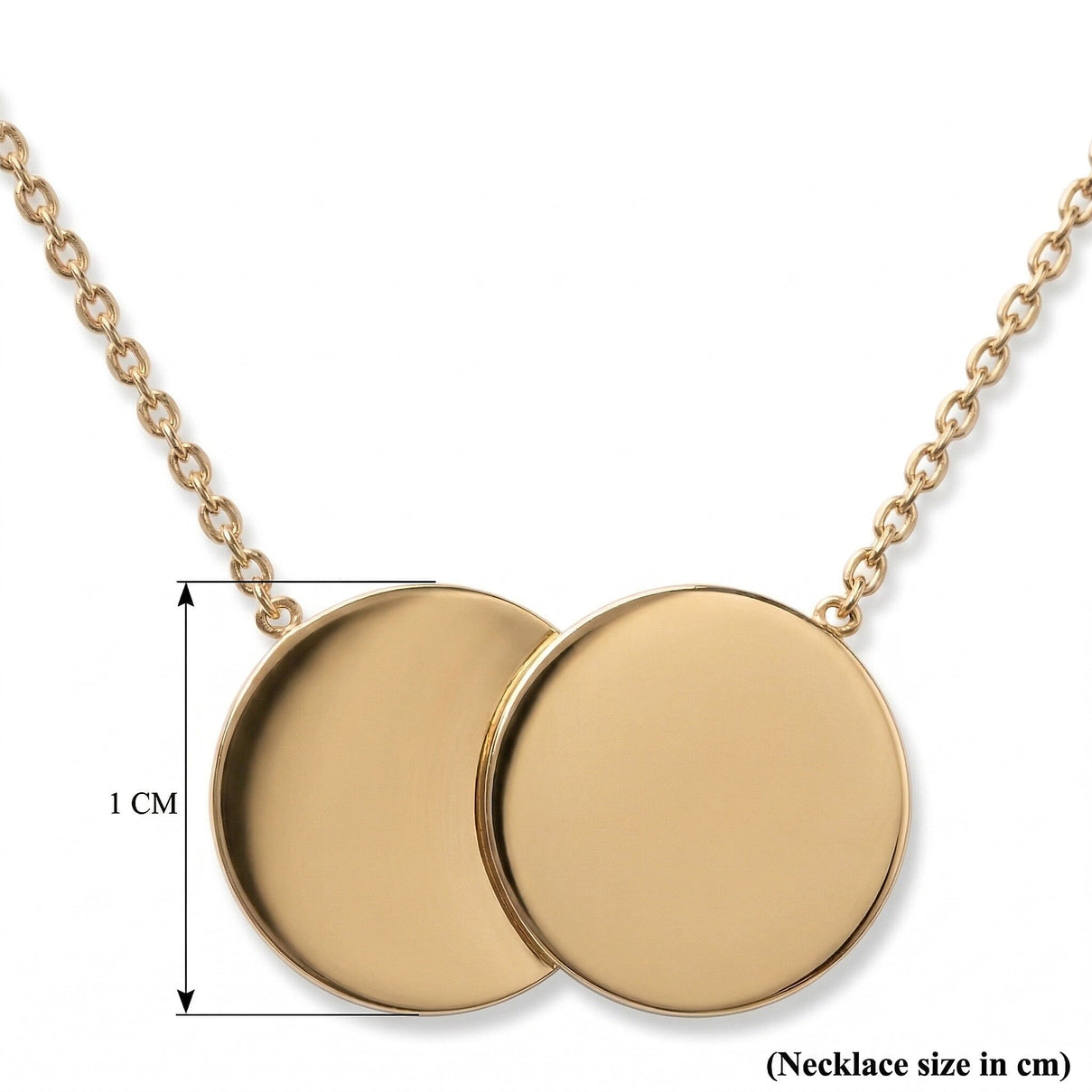 9K Yellow Gold 16.8mm x 10mm Double-Disc Adjustable Necklace 16 Inch to 17 Inch 7426507 7