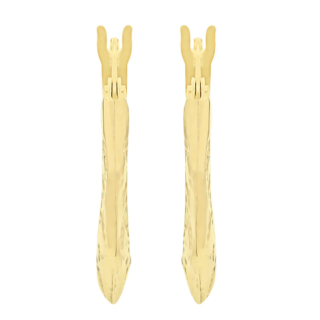 9K Yellow Gold 16mm X 17mm Patterned Round Creole Earrings