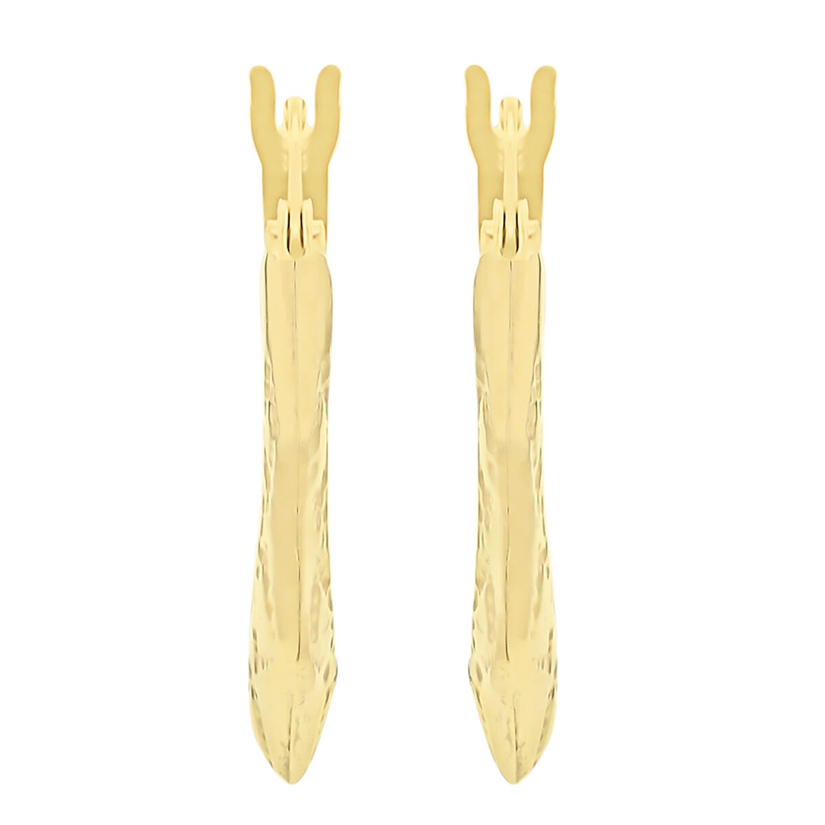9K Yellow Gold 16mm X 17mm Patterned Round Creole Earrings 7190142 2