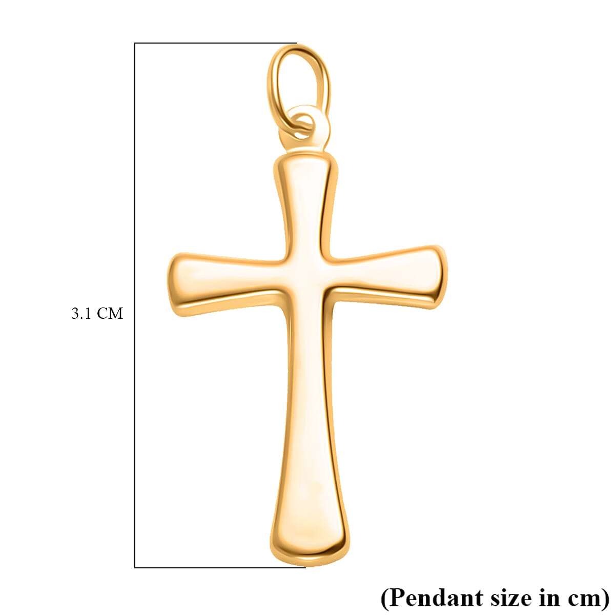 9K Yellow Gold 16mm x 27mm Cross Pendant 7254688 3